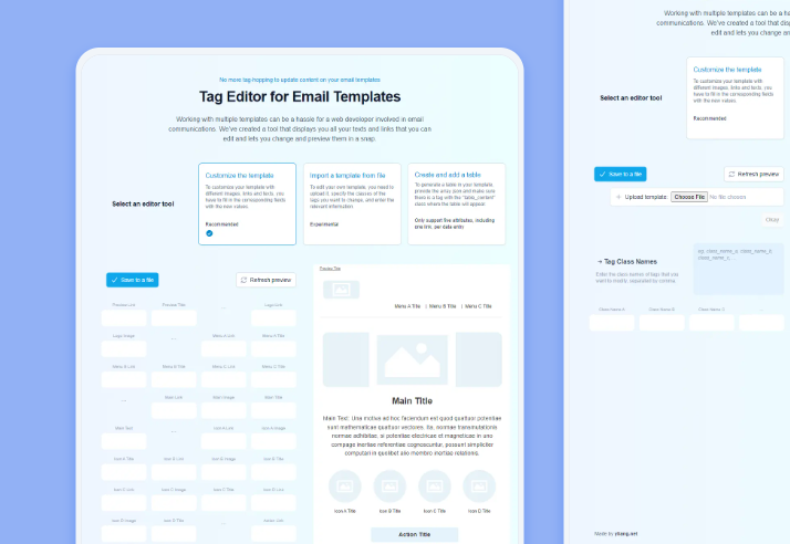 editor for email template tags